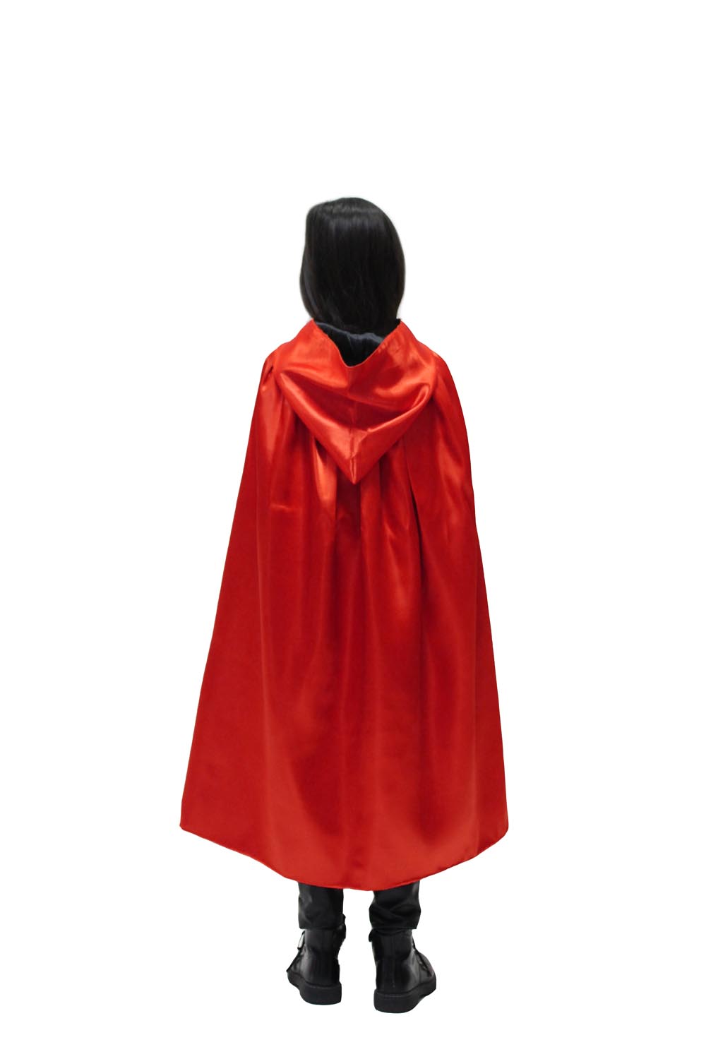 MANTELLO CAPPUCCIO DOUBLE ROSSO-NERO BAMBINO